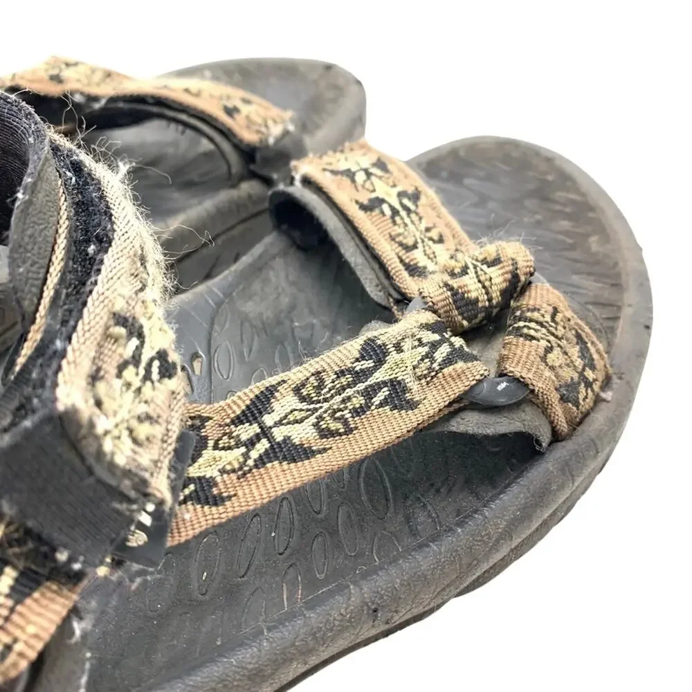 Teva 6575 Brown Black Sport Sandals Shoes Fisherman Dad Shoes Hiking Caming 10